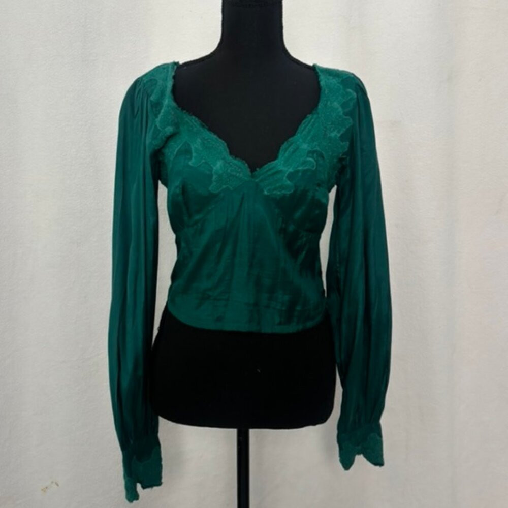 Free people top green NWOT